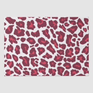 Papel De Seda Padrão de Leopardo Vermelho do Vinho