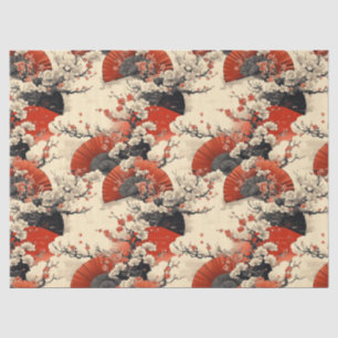 Papel De Seda Padrão de Leque de Flor de Cerejeira Japonesa (5)