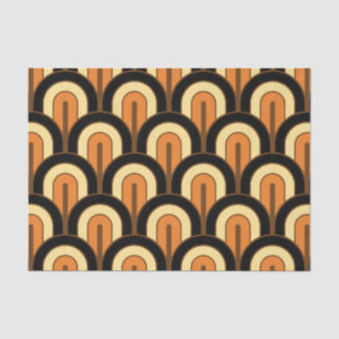 Papel De Seda Padrão de Leque Geométrico Gradado Retro