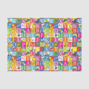 Papel De Seda Padrão de Letras Maiúsculas Coloridas do ABC do Dr
