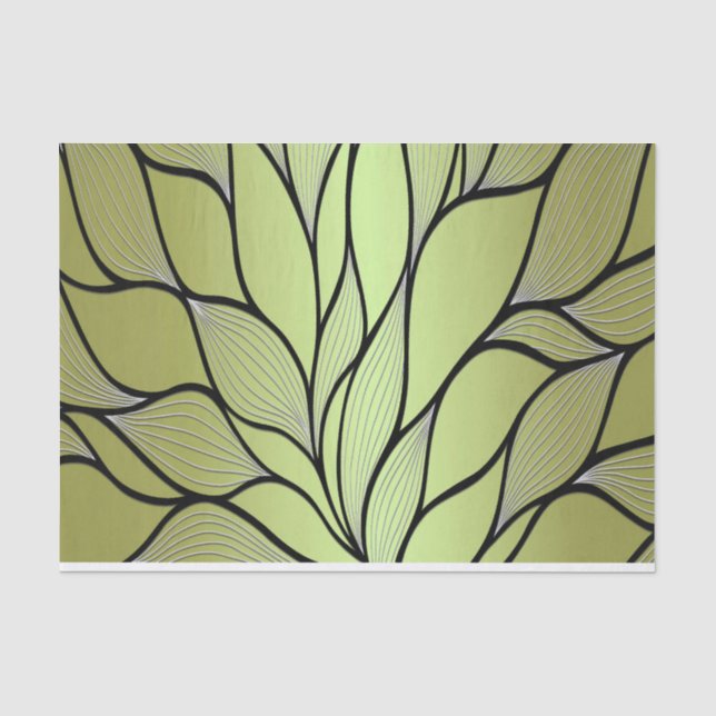 Papel De Seda Padrão de licença criativa verde-oliva (Frente )