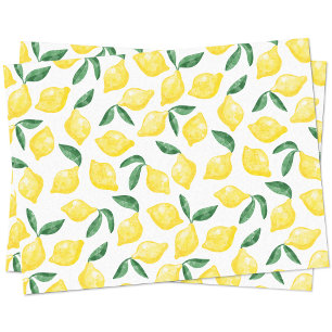 Papel De Seda Padrão de limão aquarela Citrino
