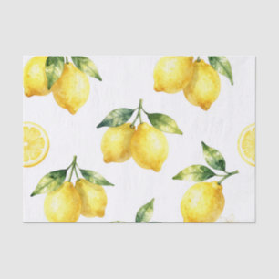 Papel De Seda Padrão de Limão em Aquarela