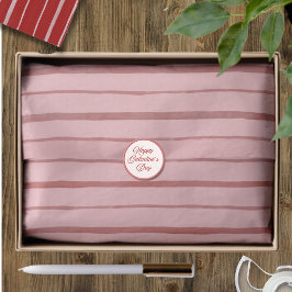 Papel De Seda Padrão de Linha Desenhada à Mão Galentine Rosa e V