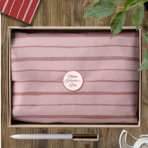 Papel De Seda Padrão de Linha Desenhada à Mão Galentine Rosa e V
