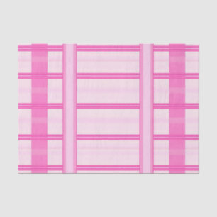 Papel De Seda Padrão de Listra Xadrez Gingham Rosa
