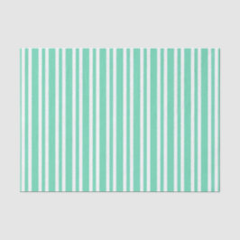 Papel De Seda Padrão de Listras Brancas Aquamarine
