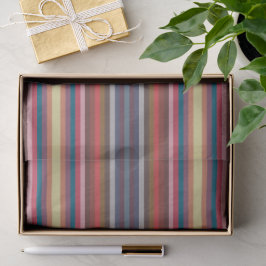 Papel De Seda Padrão de Listras Coloridas de Outono e Inverno