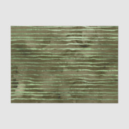 Papel De Seda Padrão de Listras de Aquarela Verde