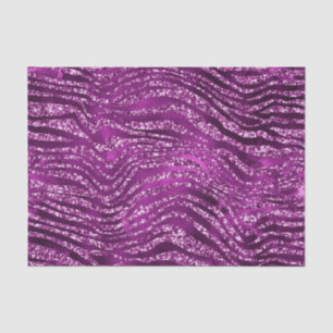 Papel De Seda Padrão de Listras de Tigre com Glamour em Tom Roxo