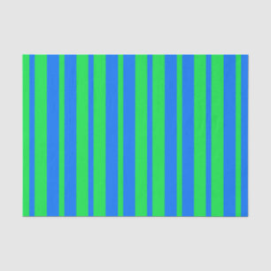 Papel De Seda Padrão de Listras Elegantes Azul Verde