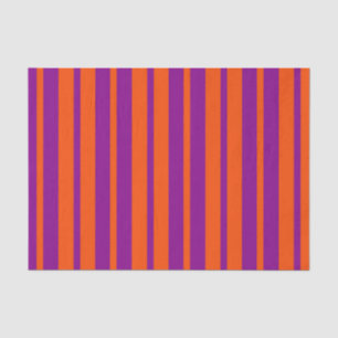 Papel De Seda Padrão de Listras Elegantes Roxo Laranja Design