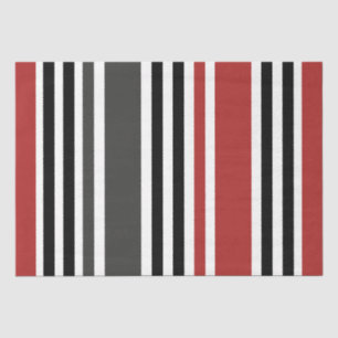 Papel De Seda Padrão de Listras Verticais Vermelho Preto Cinza