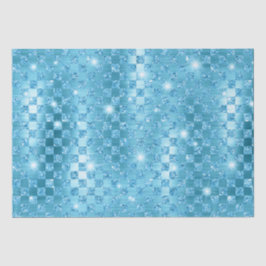 Papel De Seda Padrão de Literatura Metálica Verificada com Azul 