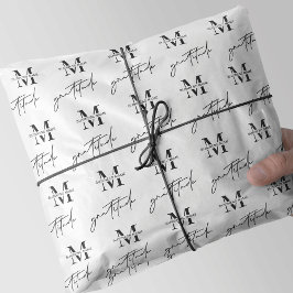 Papel De Seda Padrão de logotipo do Monograma de Empresa Minimal