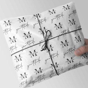 Papel De Seda Padrão de logotipo do Monograma de Empresa Minimal