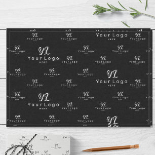 Papel De Seda Padrão de logotipo preto Pacote simples para Marca