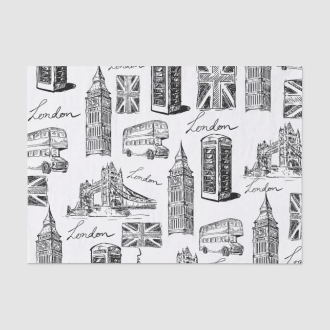 Papel De Seda Padrão de Londres (Frente )