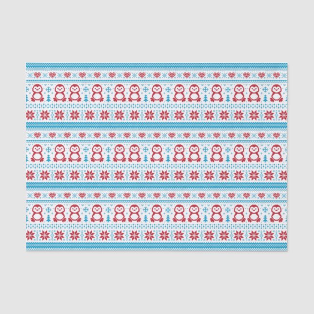 Papel De Seda Padrão de malha de Natal e de inverno (Frente )