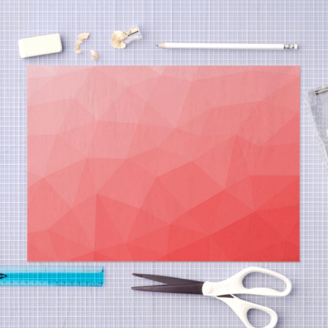 Papel De Seda Padrão de malha geométrica do gradiente vermelho (Arte )