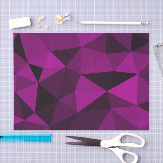 Papel De Seda Padrão de malha geométrica preta rosa (Arte )