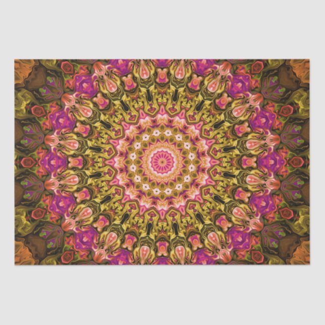 Papel De Seda padrão de mandala de tapete têxtil bonito (Frente )