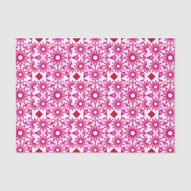 Papel De Seda Padrão de Mandala em tons de rosa, marrom (Frente )
