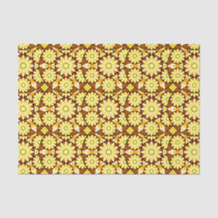 Papel De Seda Padrão de mandala, tons de marrom e ouro
