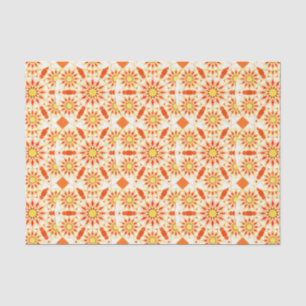 Papel De Seda Padrão de mandala, vermelho de tijolo, ferrugem, o