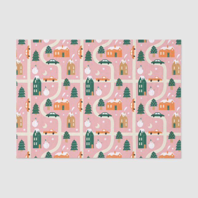 Papel De Seda Padrão de Mapa de Férias da Cidade de Natal (Frente )