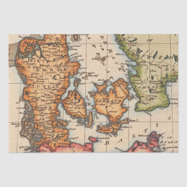 Papel De Seda Padrão de Mapas Antigos (Frente )