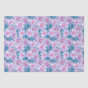 Papel De Seda Padrão de Margarida Roxo-Retro do Groovy