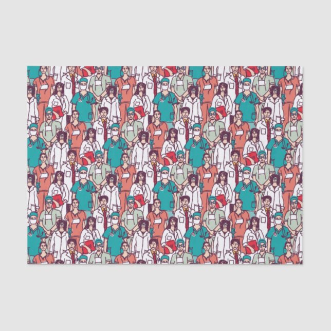 Papel De Seda Padrão de Médico e Cirurgião (Frente )