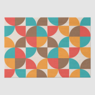 Papel De Seda Padrão de meio círculo colorido do meio século