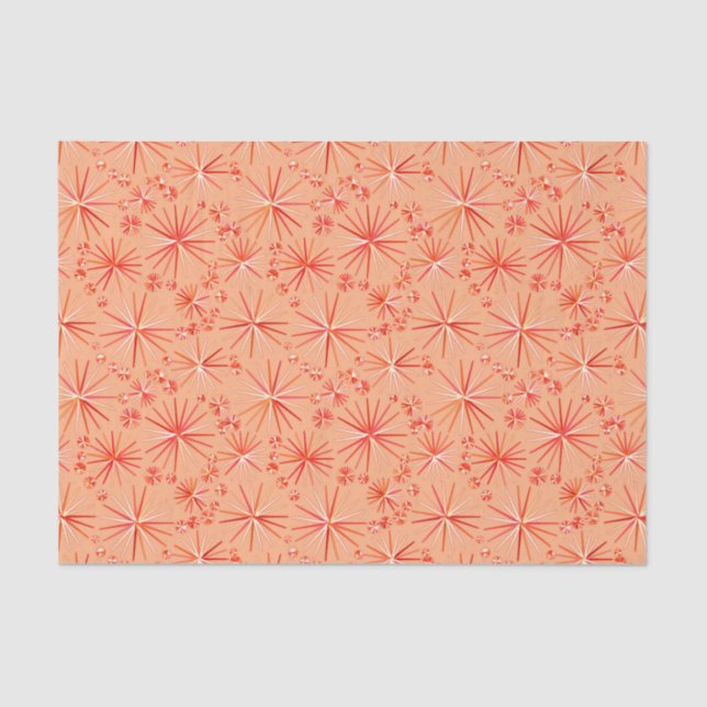 Papel De Seda Padrão de Meio século Sputnik, Sombras de Coral (Frente )