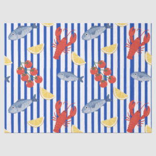 Papel De Seda Padrão de Mercado de Frutos do Mar Mediterrâneo (2