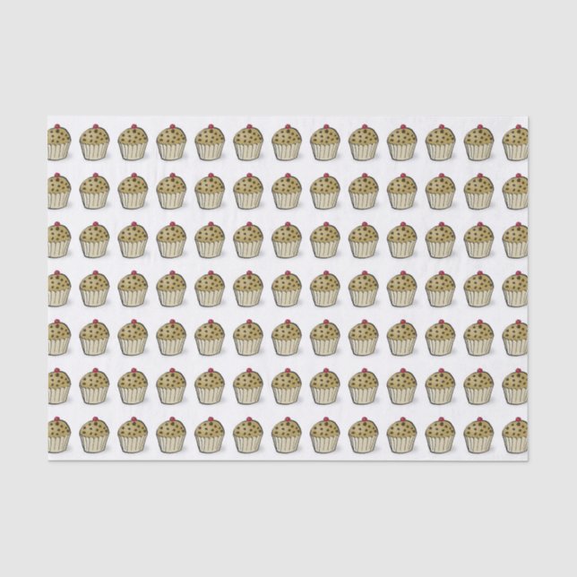 Papel De Seda Padrão de Mini Muffins Fofos (Frente )