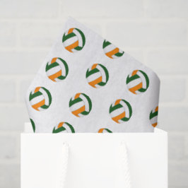 Papel De Seda padrão de minivoleibol de laranja verde