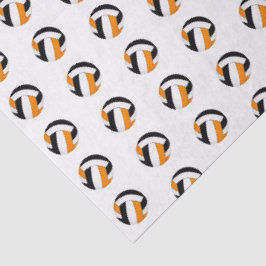 Papel De Seda padrão de minivoleibol de praia laranja preto