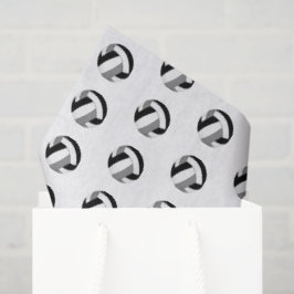 Papel De Seda padrão de minúsculas bolas de vôlei cinza e preto