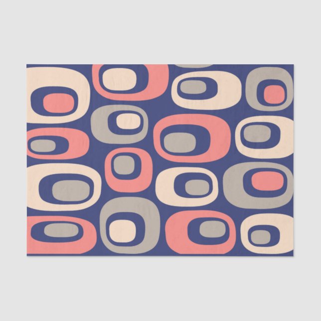 Papel De Seda Padrão de Mod Retro (Frente )