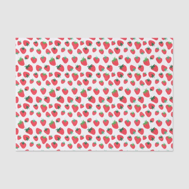 Papel De Seda Padrão de Morango Vermelho Cinto (Frente )