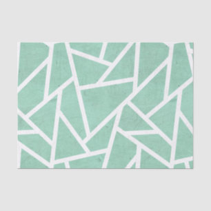 Papel De Seda Padrão de mosaico branco e verde da Casa da Moeda