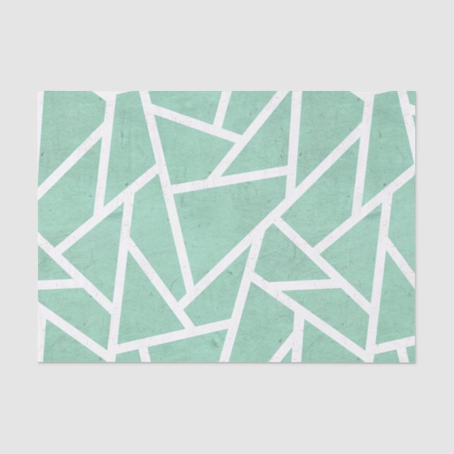 Papel De Seda Padrão de mosaico branco e verde da Casa da Moeda (Frente )