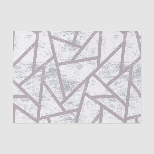 Papel De Seda Padrão de mosaico de cinzas pálidas (Frente )