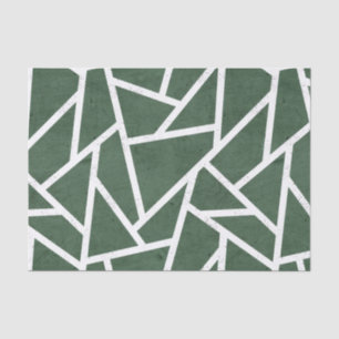 Papel De Seda Padrão de mosaico verde e branco