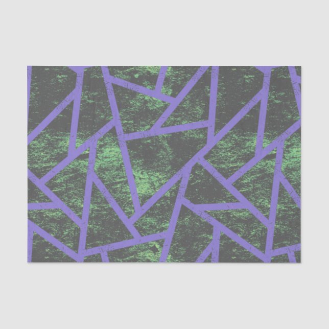 Papel De Seda Padrão de mosaico violeta e verde (Frente )