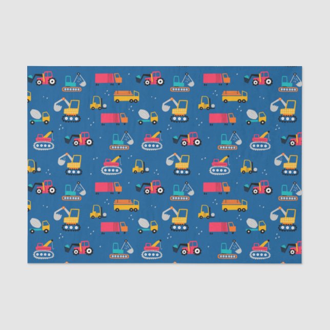 Papel De Seda Padrão de Movers de Contrução de Cute (Frente )