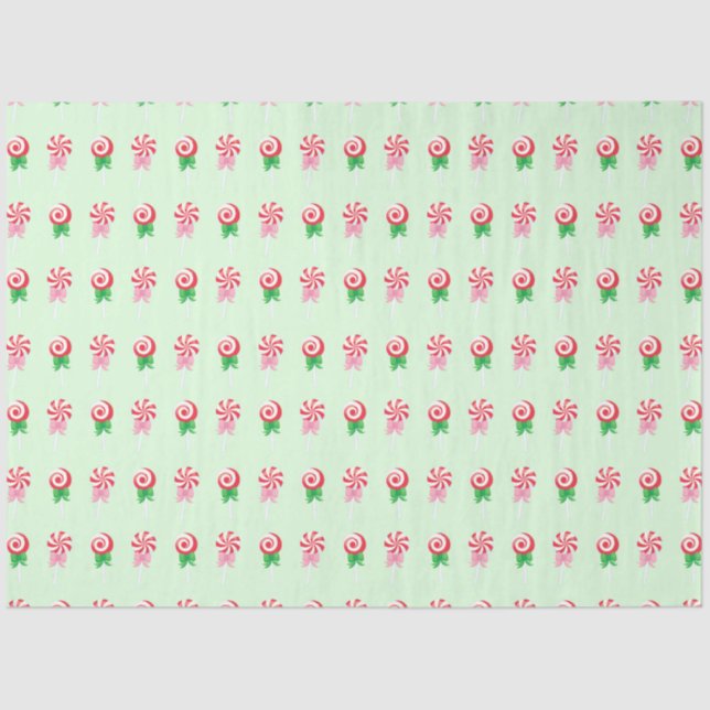 Papel De Seda Padrão de Nadinhos de Candy de Natal (Frente )