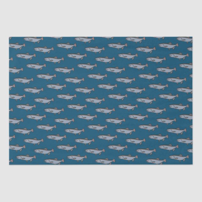 Papel De Seda Padrão de natação de salmão PnW Pesca Peixe Arranq (Frente )